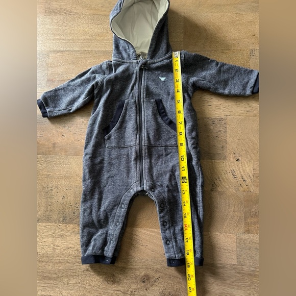 Authentic Armani Baby Full Zip One Piece Size 6M - Picture 6 of 7